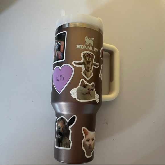 Custom Stanley Travel Mug with Animal Stickers – 40 oz Tumbler with Straw & Hand - Picture 3 of 4